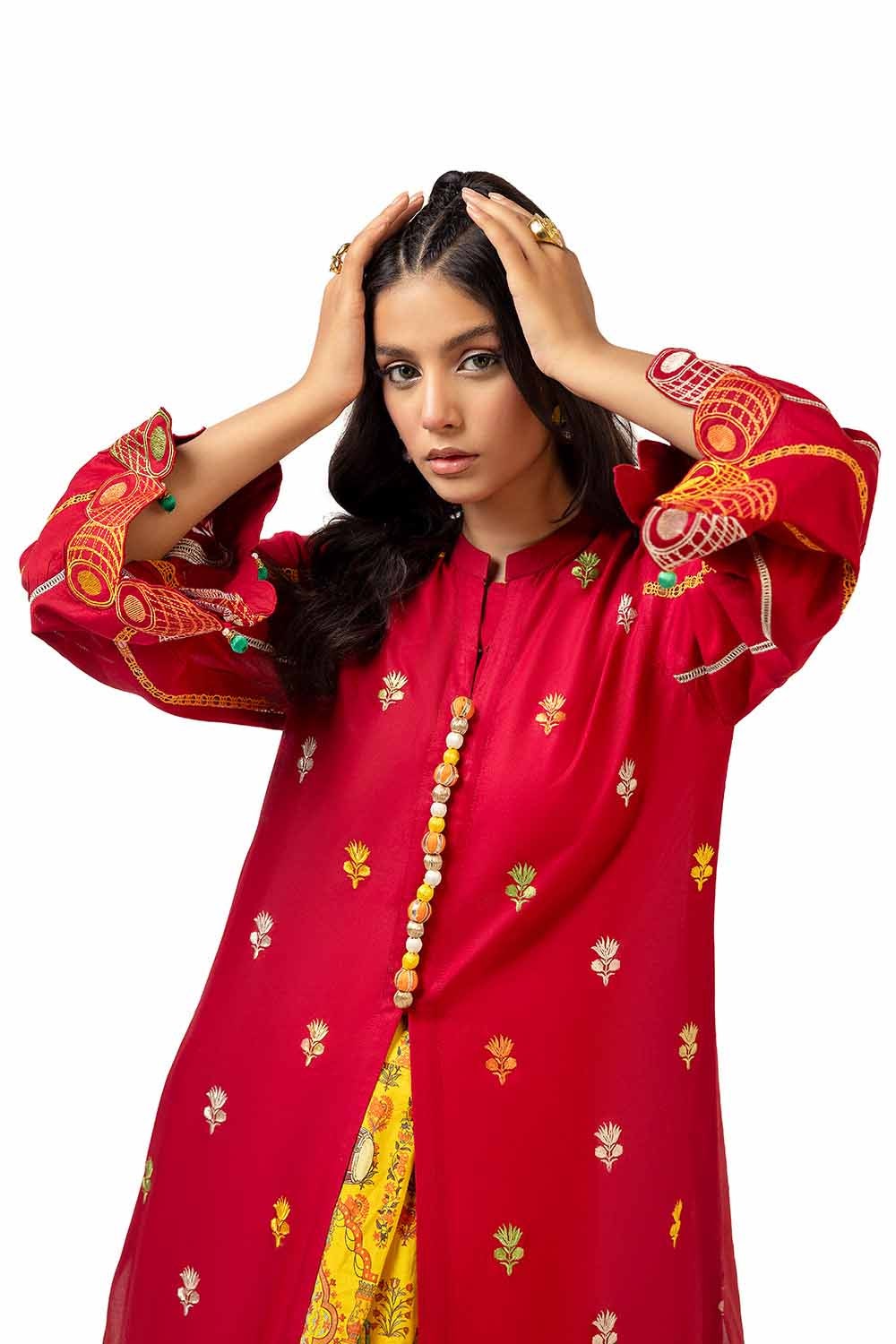 2 Piece Unstitched Embroidered Lawn Suit with Printed Lawn Trouser TL-42110