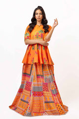 2 Piece Unstitched Embroidered Lawn Suit with Printed Lawn Trouser TL-42113