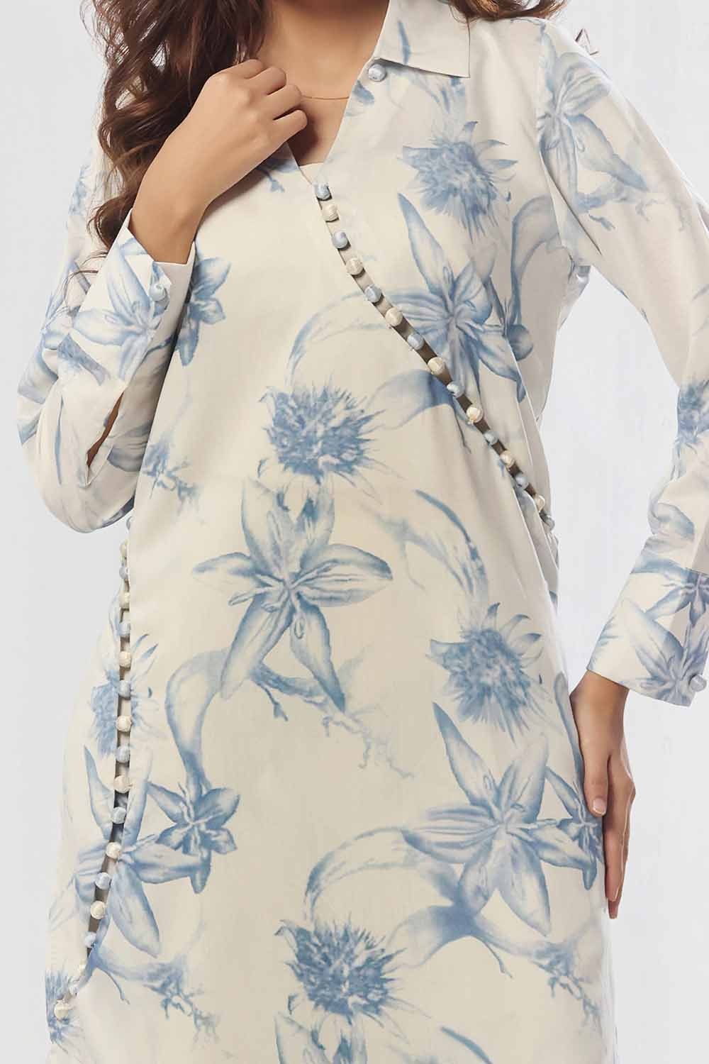 2 Piece Unstitched Printed Viscose Slub Suit