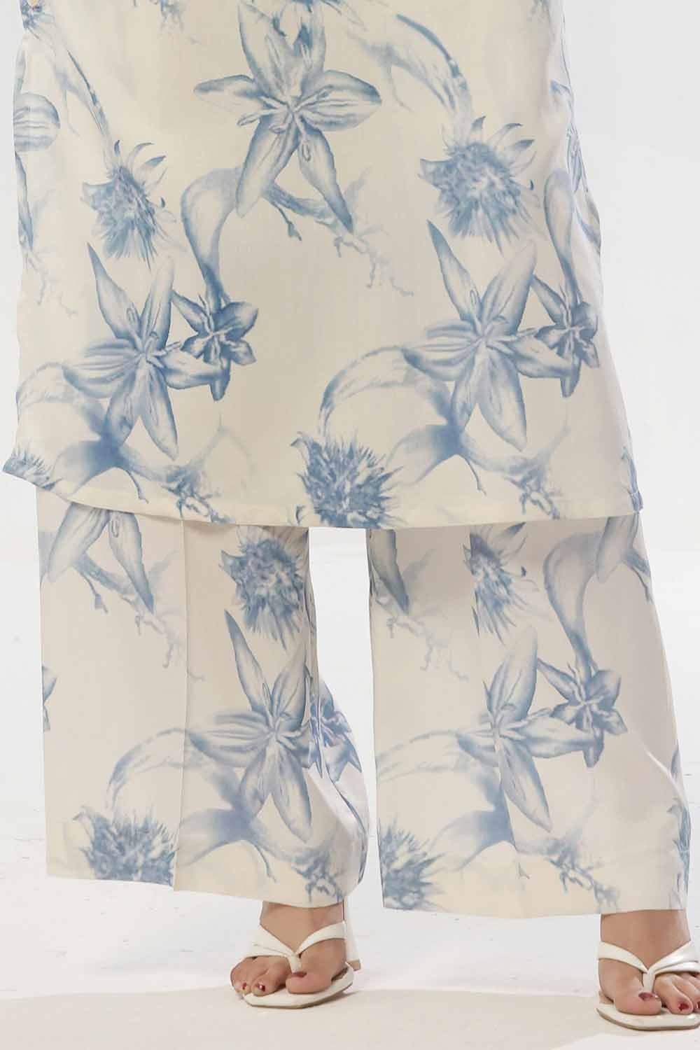 2 Piece Unstitched Printed Viscose Slub Suit
