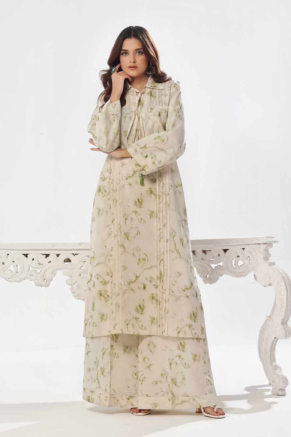 2 Piece Unstitched Printed Viscose Slub Suit