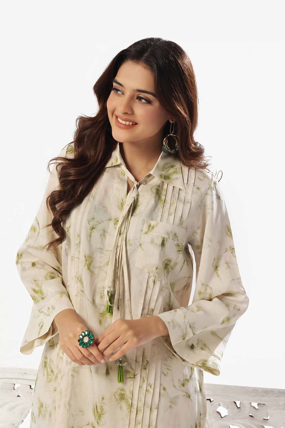 2 Piece Unstitched Printed Viscose Slub Suit