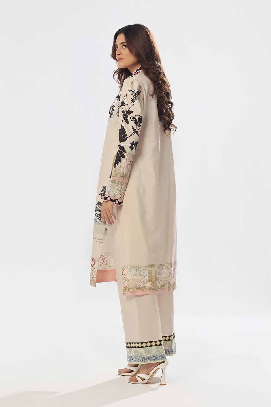 2 Piece Unstitched Printed Jacquard Suit
