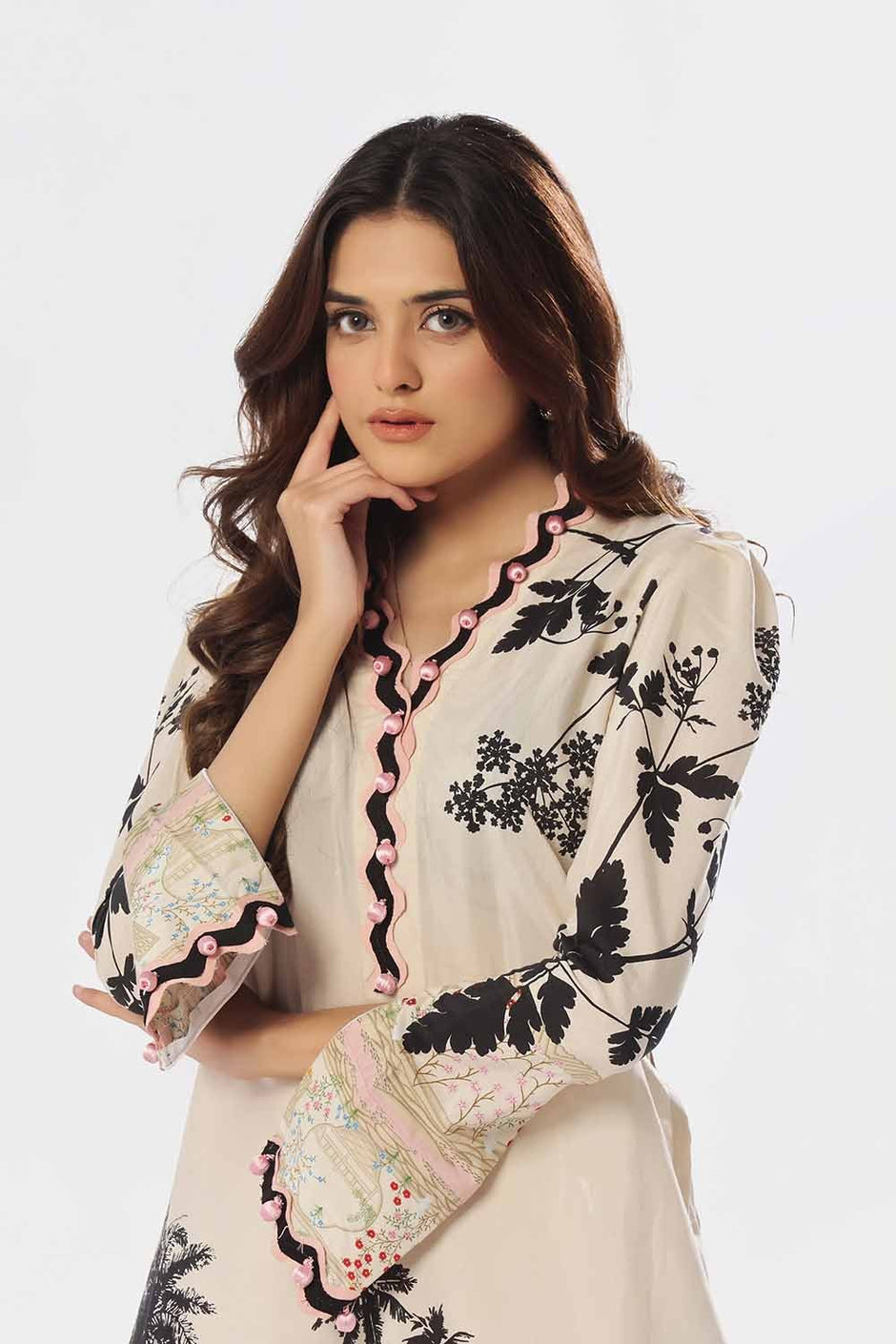 2 Piece Unstitched Printed Jacquard Suit