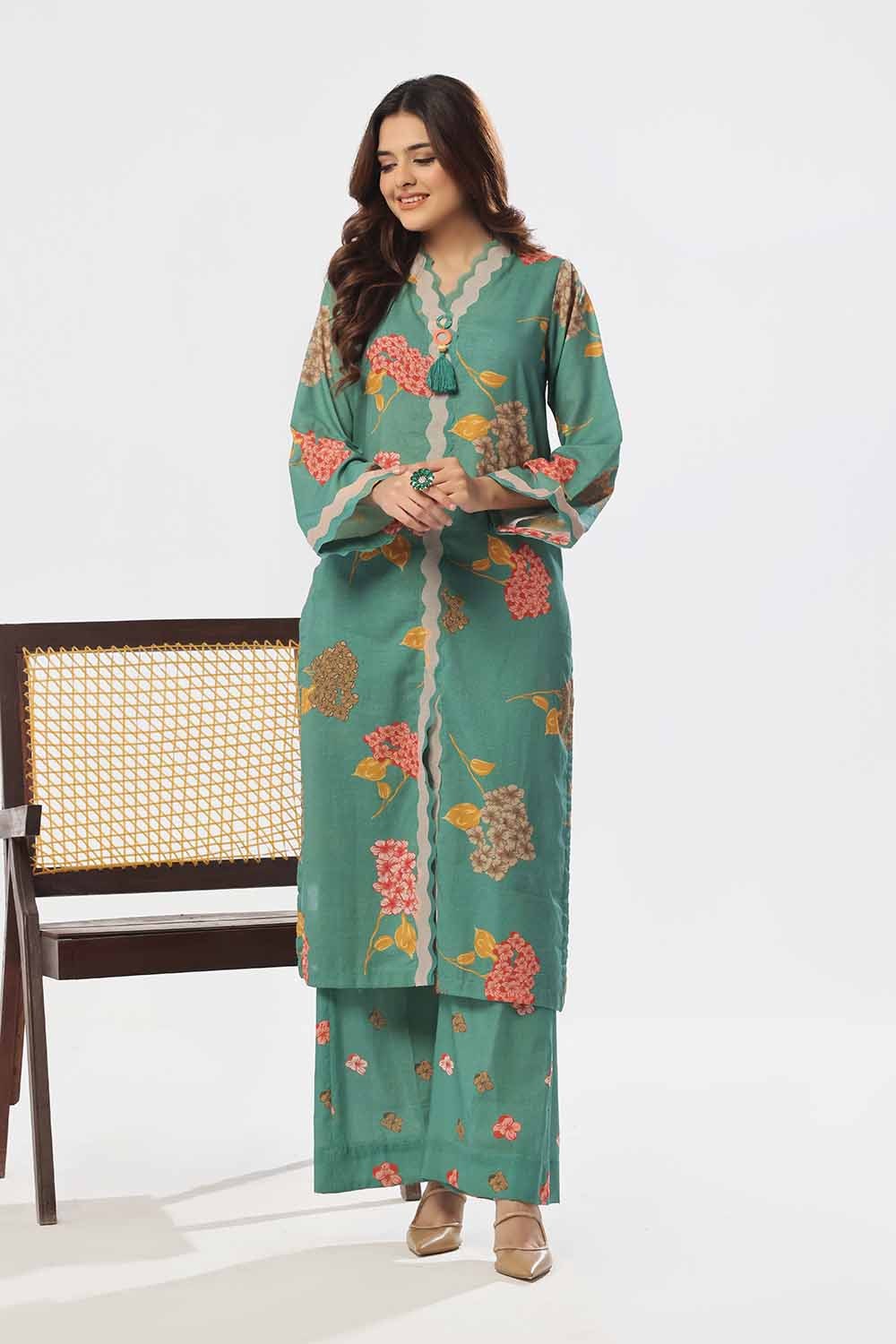 2 Piece Unstitched Printed Yarn Lurex Suit TL-52138 A