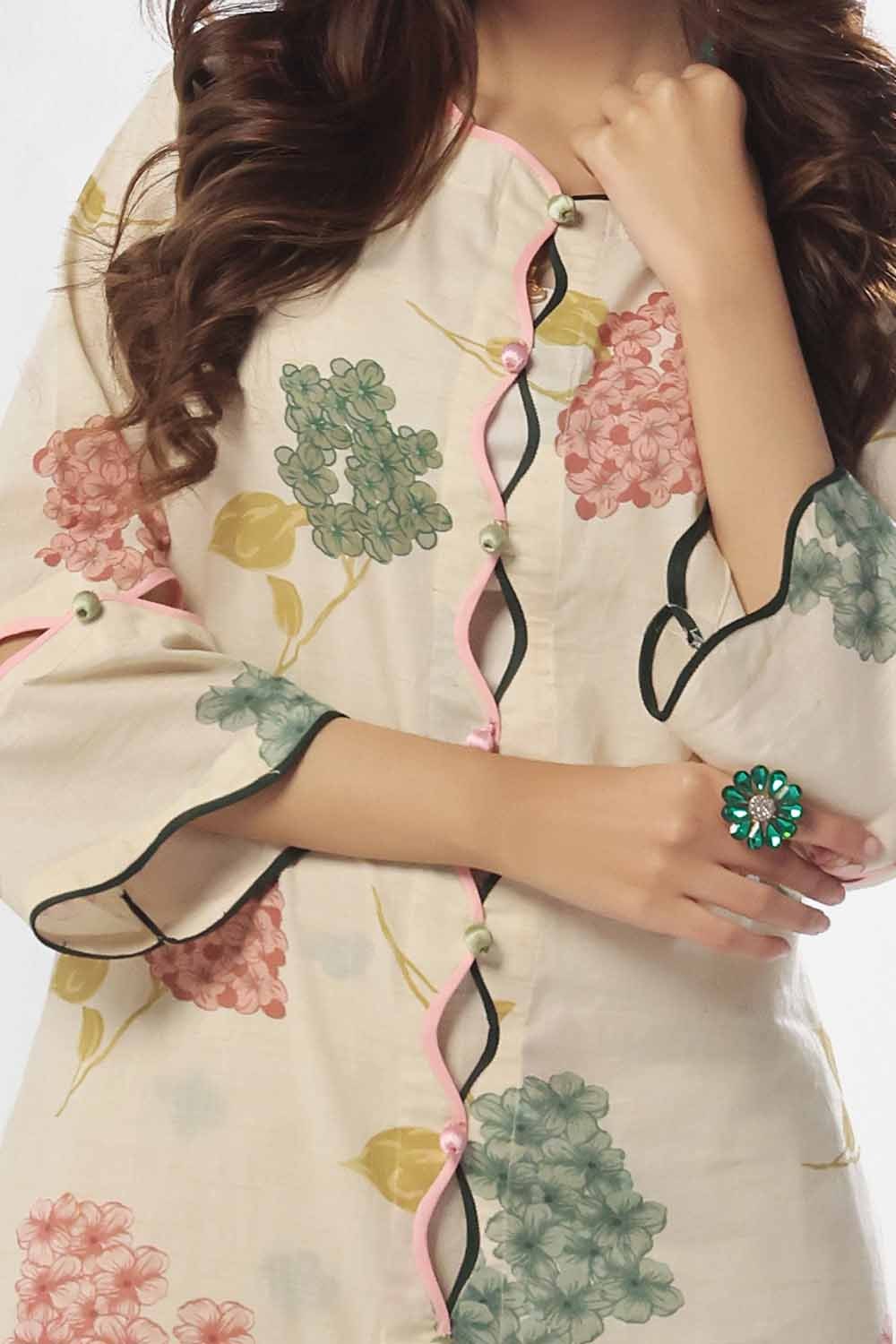 2 Piece Unstitched Printed Yarn Lurex Suit