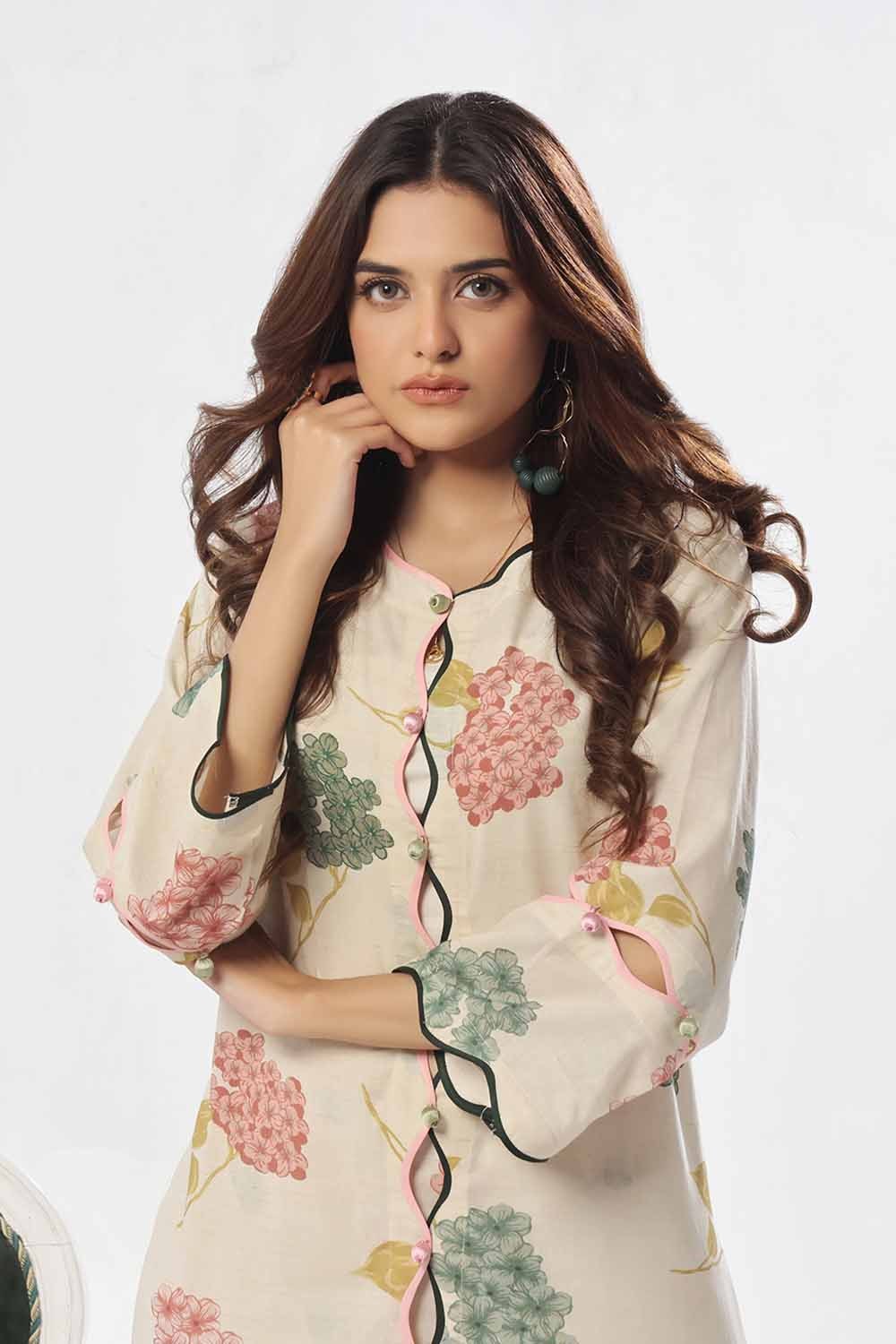 2 Piece Unstitched Printed Yarn Lurex Suit