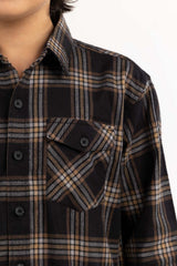 Toddler Boy Black Silver Checkered Casual Shirt 224-317-011