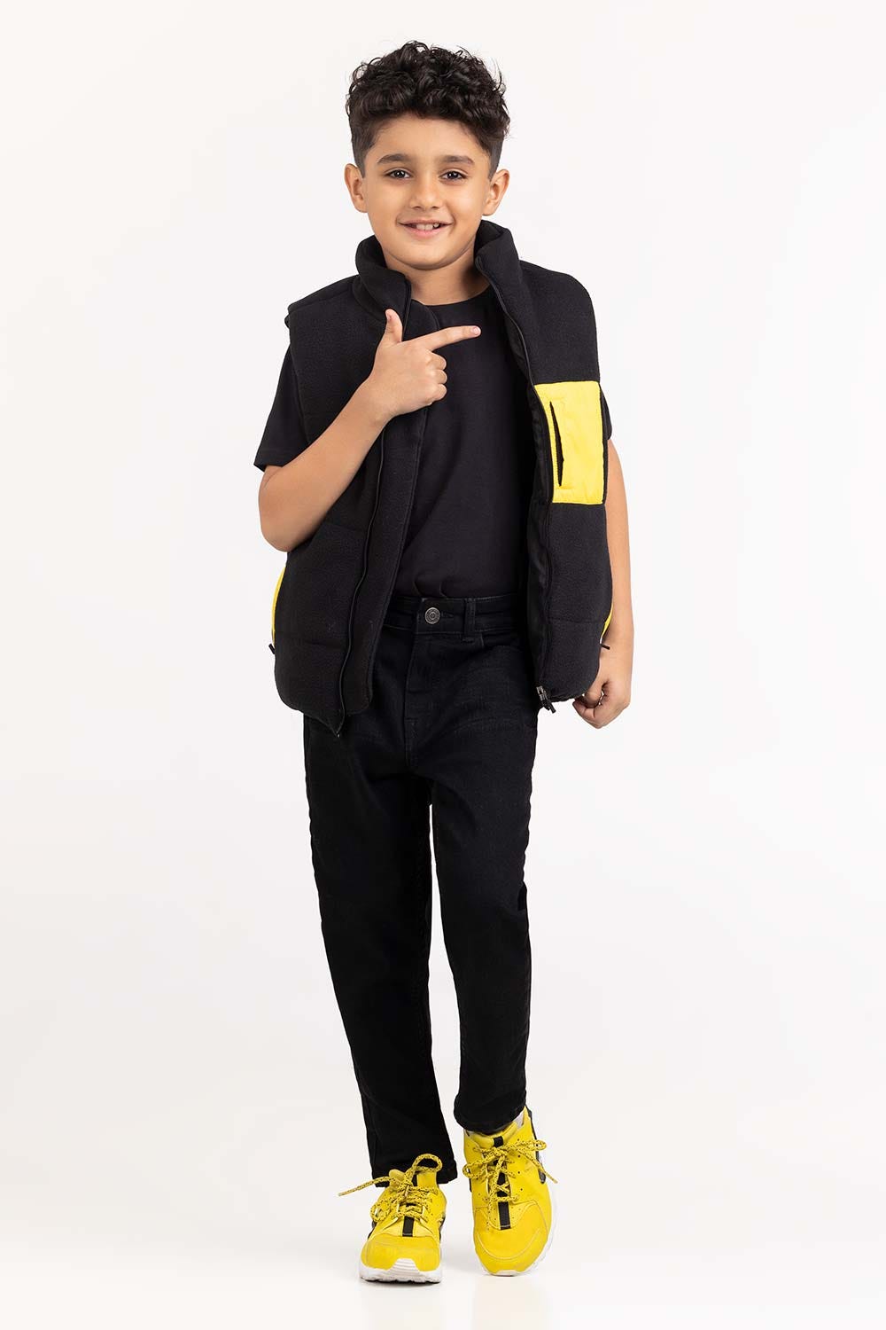Toddler Boy Black Woven Jacket 224-310-041