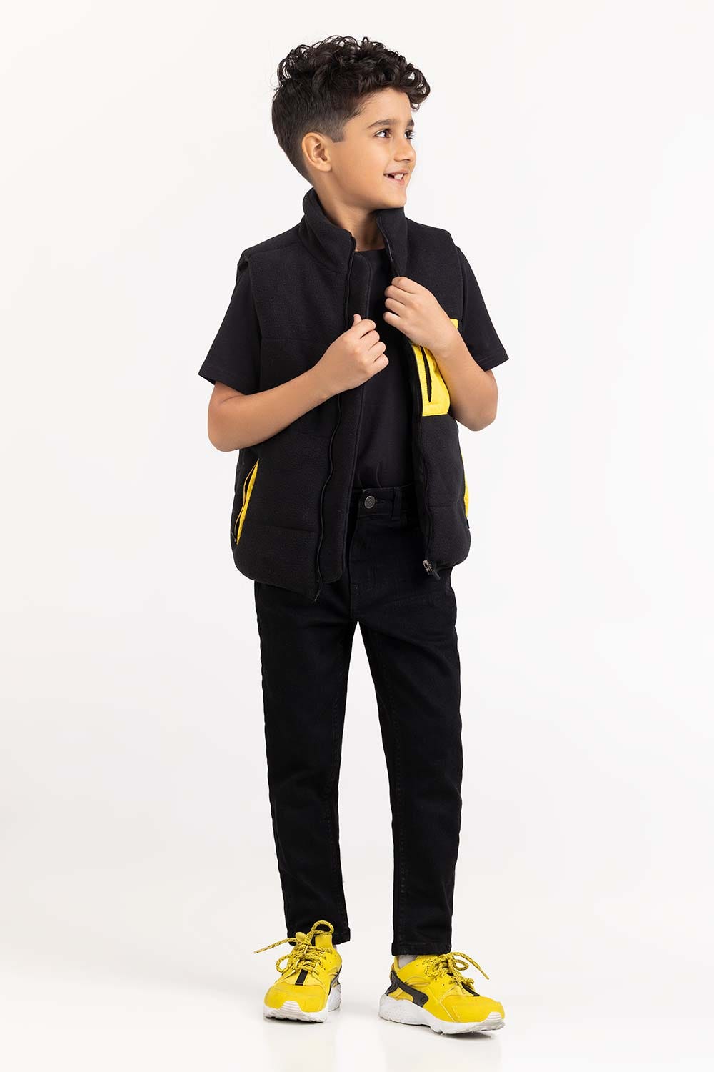 Toddler Boy Black Woven Jacket 224-310-041