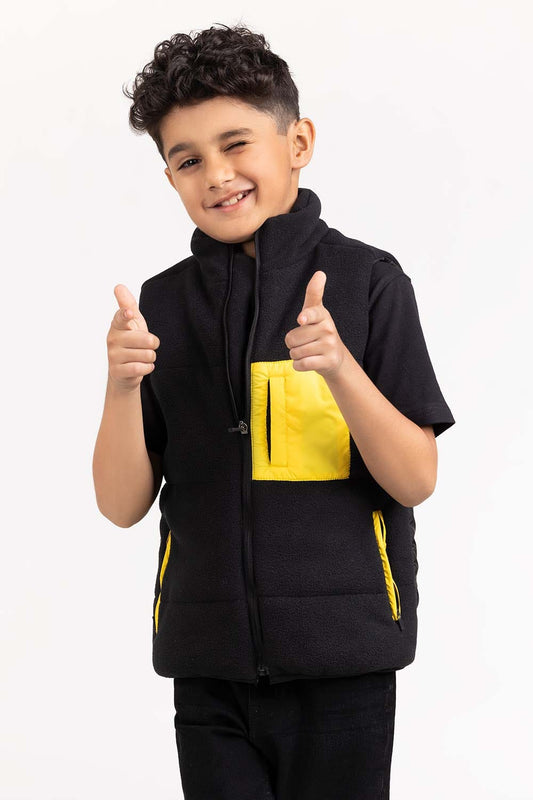 Toddler Boy Black Woven Jacket 224-310-041
