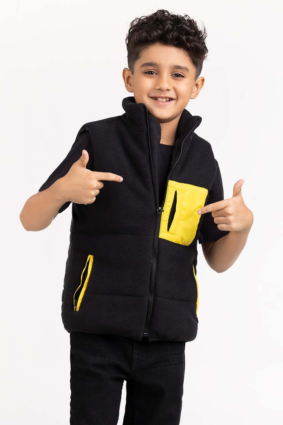 Toddler Boy Black Woven Jacket 224-310-041