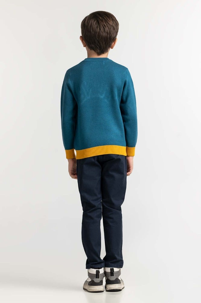 Toddler Boy Blue Basic Sweater TB-SWT-WS23-017