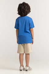 Toddler Boy Blue Printed Tee TB-TS-SS24-003