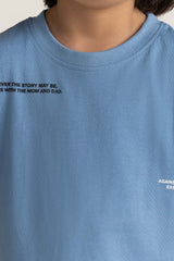 Toddler Boy Blue Printed Tee TB-TS-SS24-015