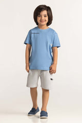 Toddler Boy Blue Printed Tee TB-TS-SS24-015