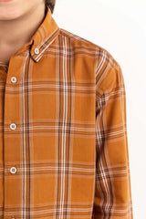 Toddler Boy Brown Checkered Casual Shirt TB-CS-SS23-011