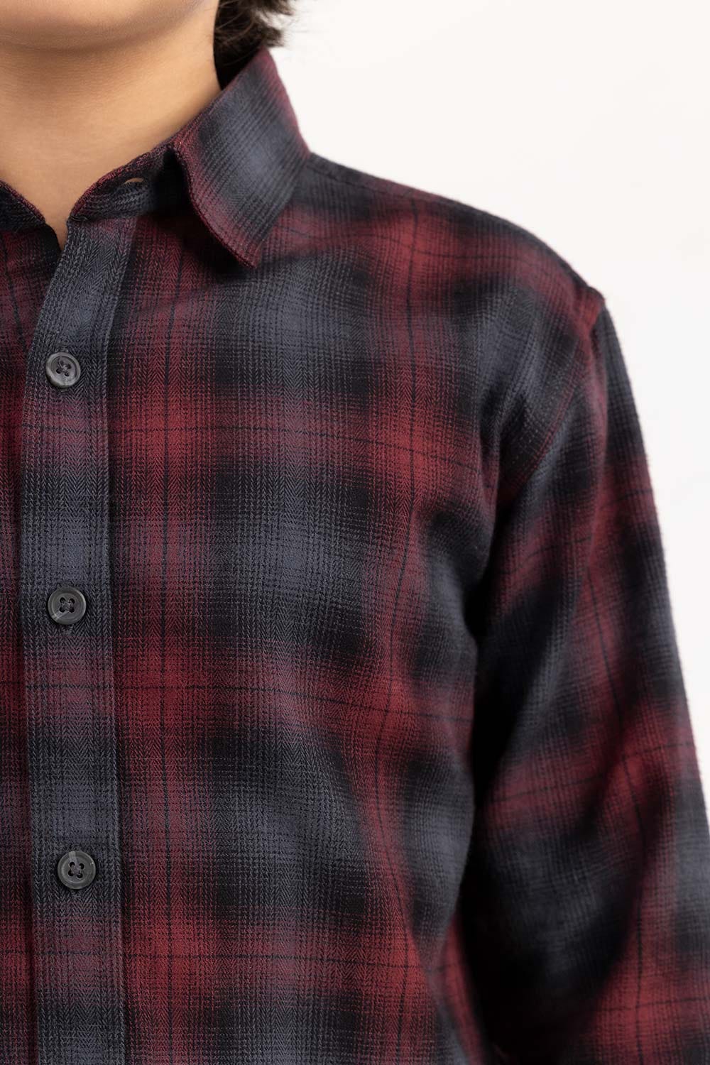 Toddler Boy Red And Black Casual Shirt 224-317-015