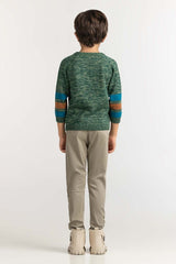 Toddler Boy Green Basic Sweater TB-SWT-WS23-037