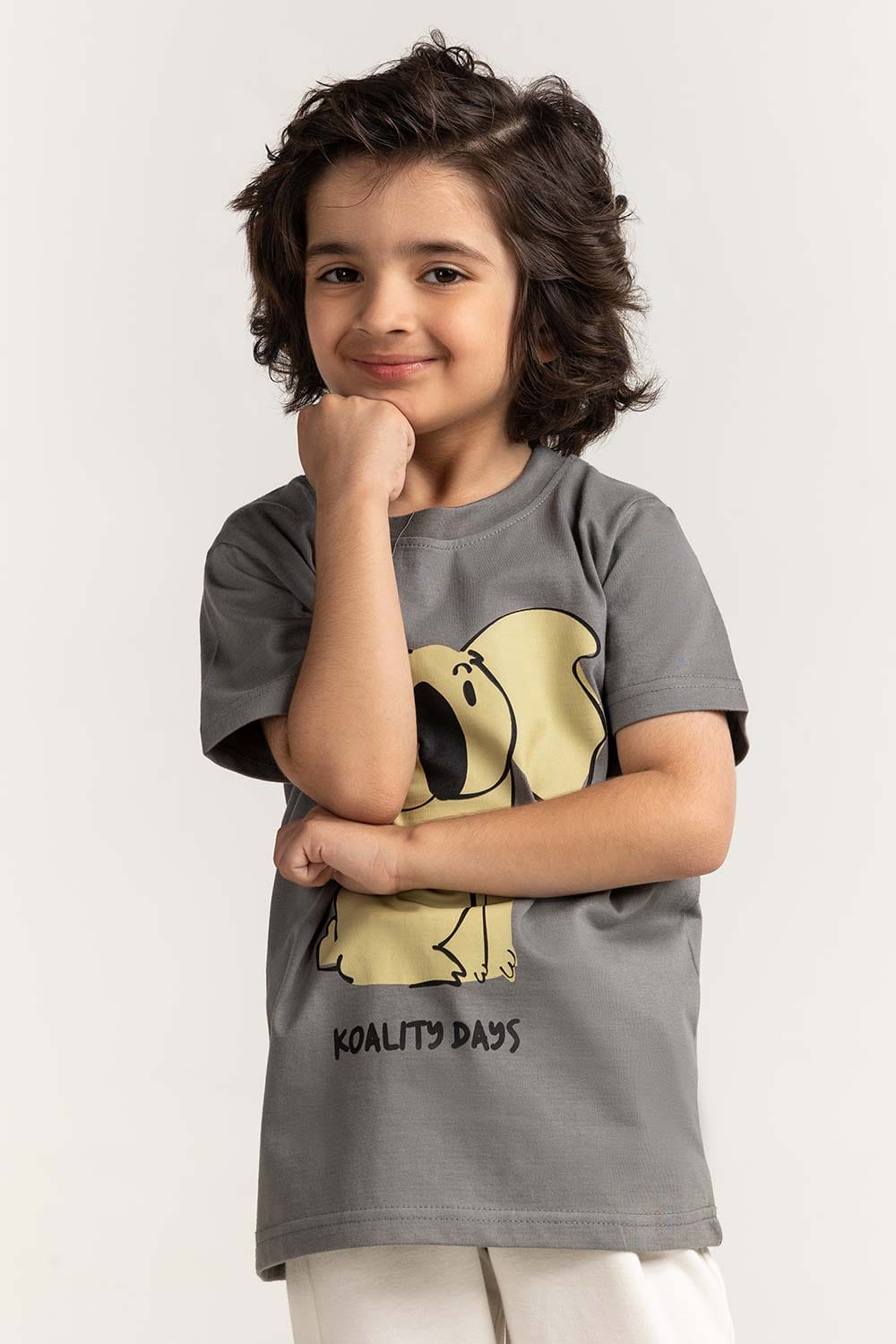 Toddler Boy Grey Printed Tee TB-TS-SS24-002