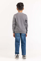 Toddler Boy Grey Knitted Sweater 224-511-043