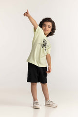 Toddler Boy Light Green Printed Tee TB-TS-SS24-007