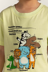 Toddler Boy Light Green Printed Tee TB-TS-SS24-017