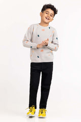 Toddler Boy Light Grey Knit Sweater 224-511-022
