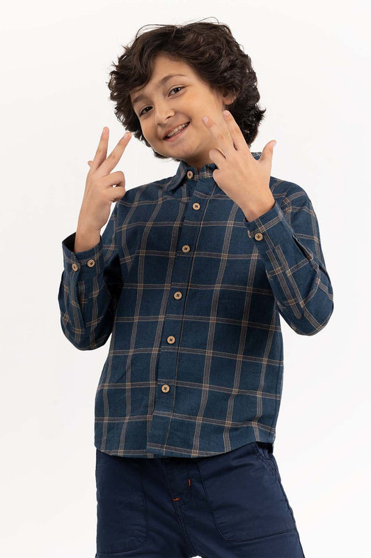 Toddler Boy Blue Casual Shirt 224-317-004