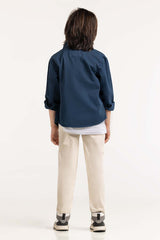 Toddler Boy Blue Casual Shirt 224-517-003