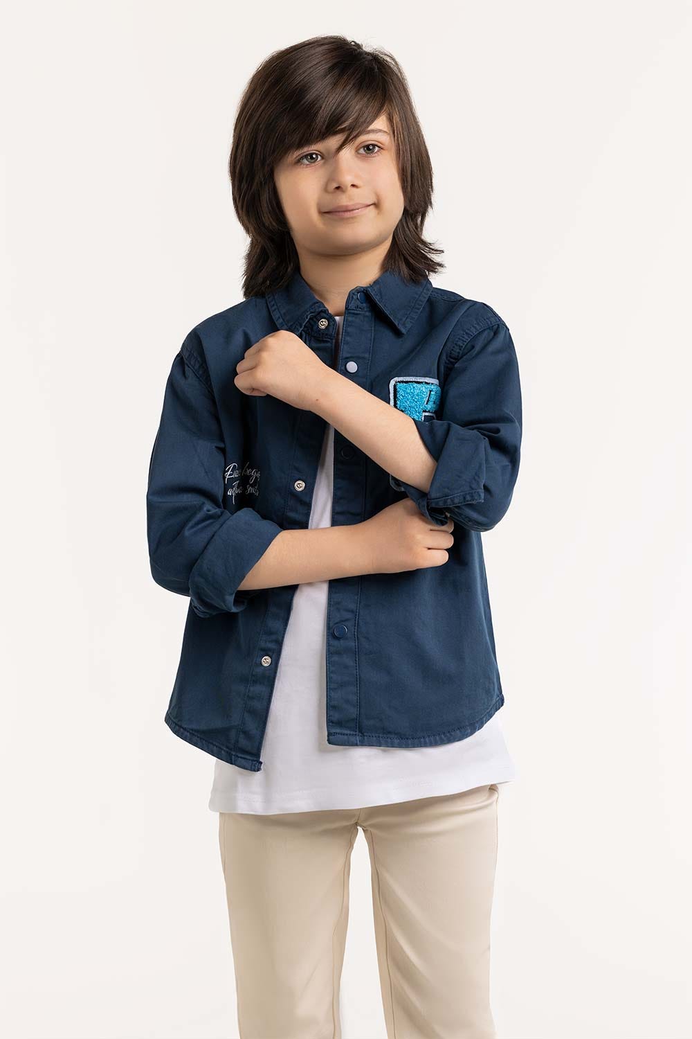 Toddler Boy Blue Casual Shirt 224-517-003