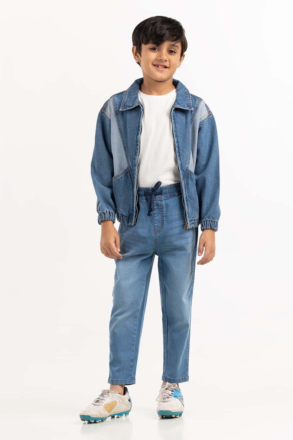 Toddler Boy Light Blue Collared Denim Jacket 224-310-050
