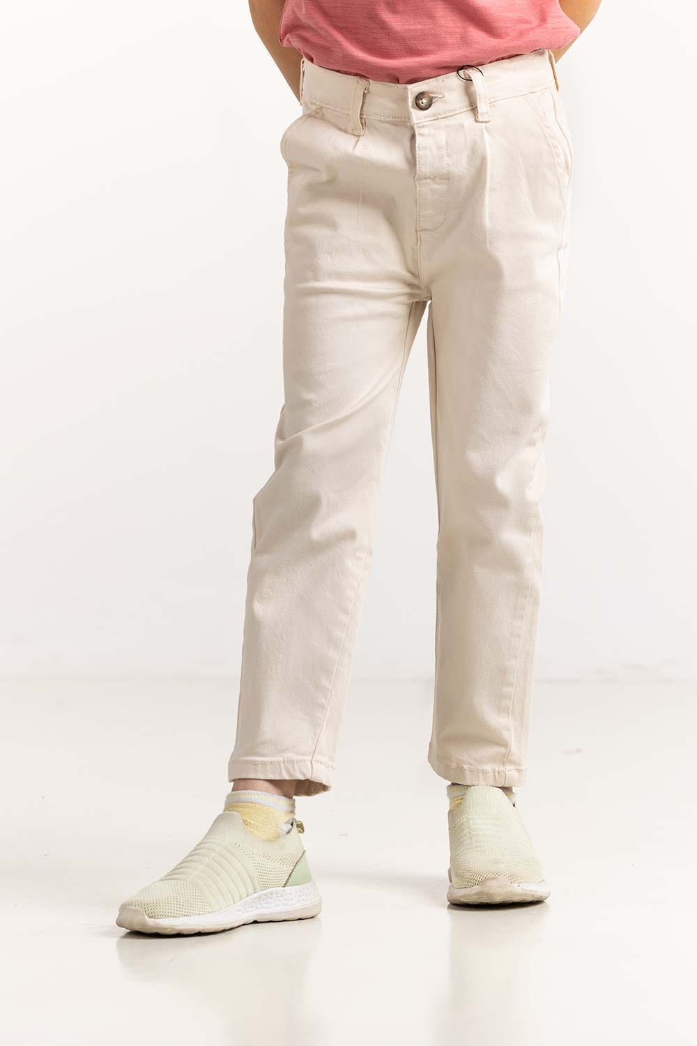 Toddler Boy Off-White Trouser 224-520-301