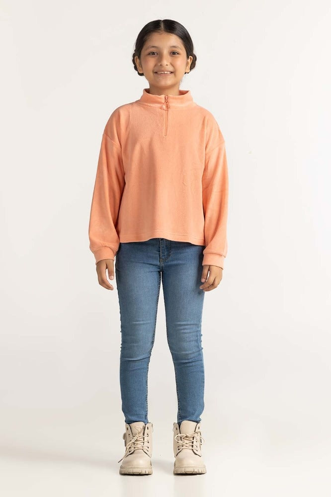 Toddler Girl Basic Knitted Sweatshirt 224-412-006