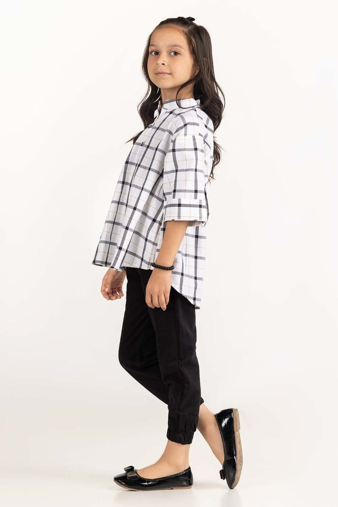 Toddler Girl Black and White Blouse 224-617-009