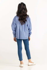 Toddler Girl Blue and White Checkered Casual Shirt 224-617-007