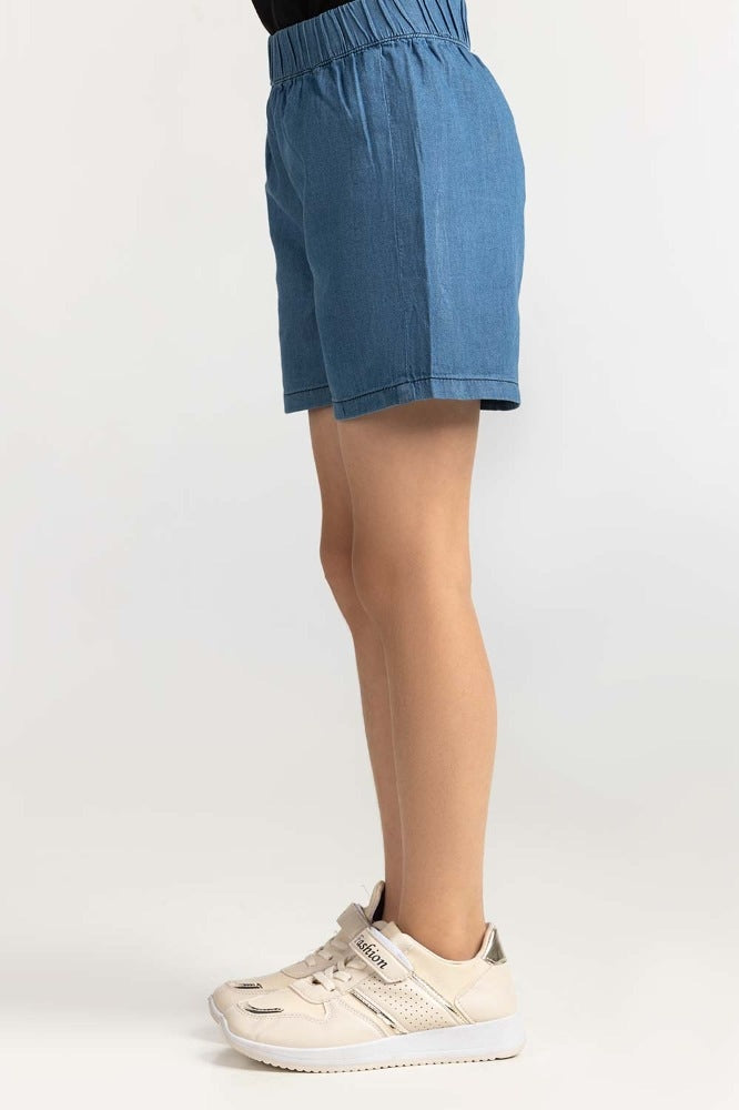 Toddler Girl Blue Basic Shorts 231-616-215B