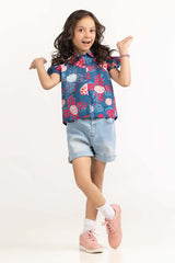 Toddler Girl Blue Shirt 231-617-204