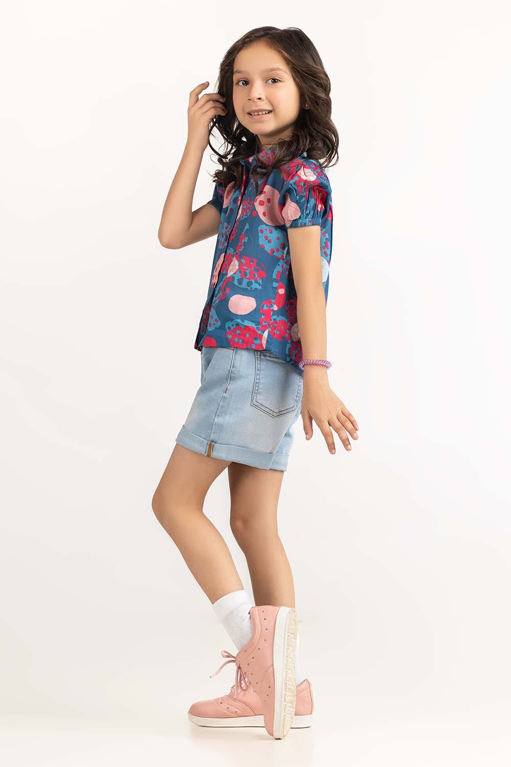 Toddler Girl Blue Shirt 231-617-204