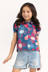 Toddler Girl Blue Shirt 231-617-204