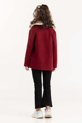 Toddler Girl Dark Red Long Coat 224-410-004