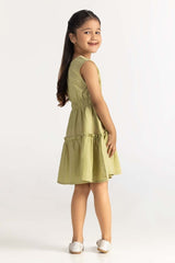 Toddler Girl Green Dress TG-DRS-SS24-004