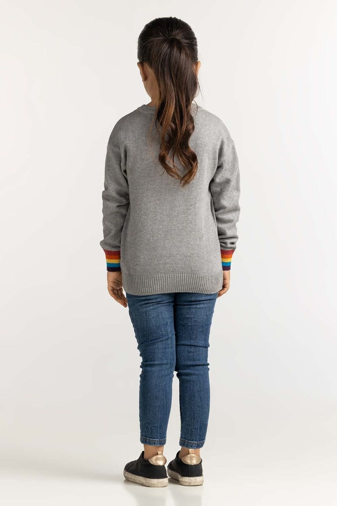 Toddler Girl Grey Basic Sweater TG-SWT-WS23-003