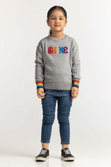 Toddler Girl Grey Basic Sweater TG-SWT-WS23-003