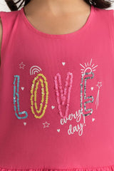 Toddler Girl Hot Pink Dress 231-614-006