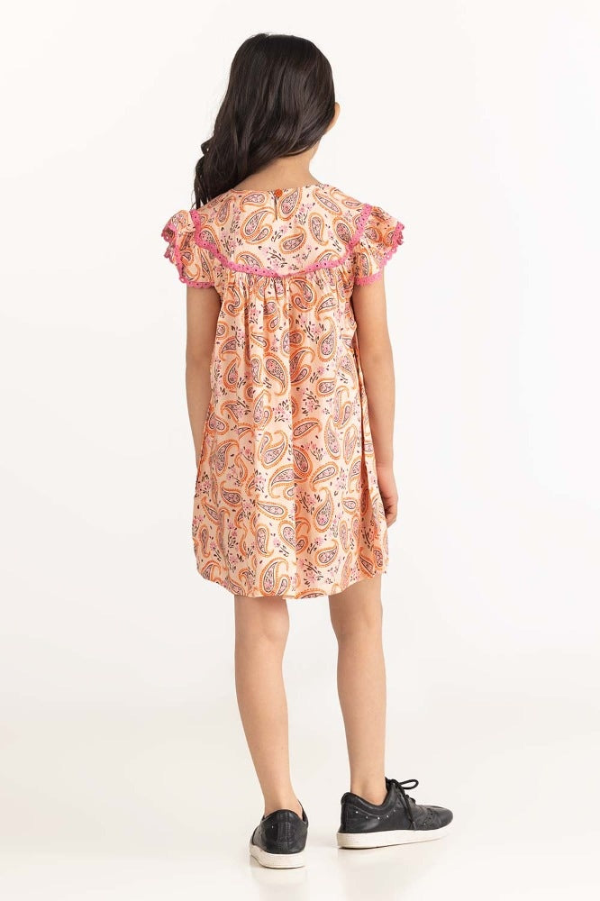 Toddler Girl Peach Dress 231-614-206