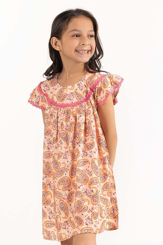 Toddler Girl Peach Dress 231-614-206