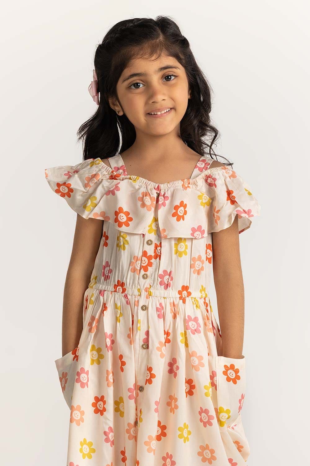Toddler Girl Peach Dress TG-DRS-SS24-022