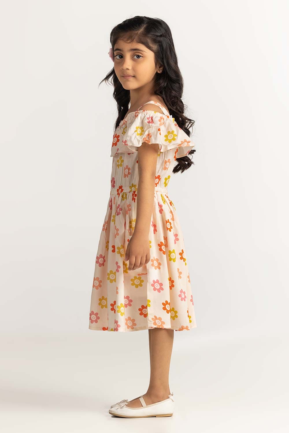 Toddler Girl Peach Dress TG-DRS-SS24-022