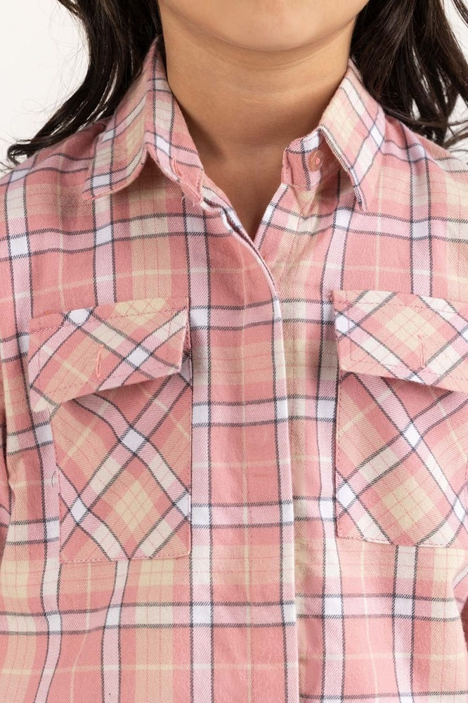 Toddler Girl Pink and White Casual Shirt 224-617-006